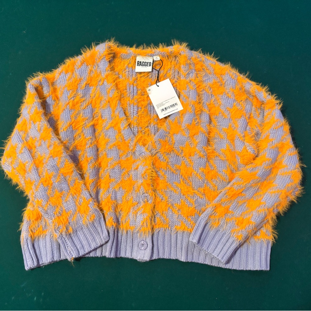 The Ragged Priest Orange and Lavender Cardigan